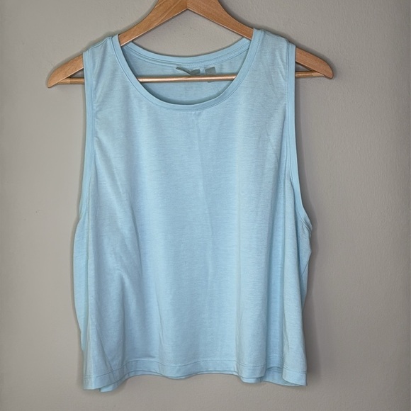Zella Cropped Lightweight Racerback Tank Top in Light Blue Women's Size XL - Picture 1 of 7
